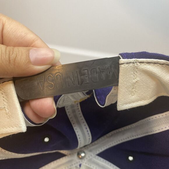 VTG New Era Utah Jazz Wool Hat Cap Purple Black Snapback Pro Model Deadstock NBA - Picture 9 of 11